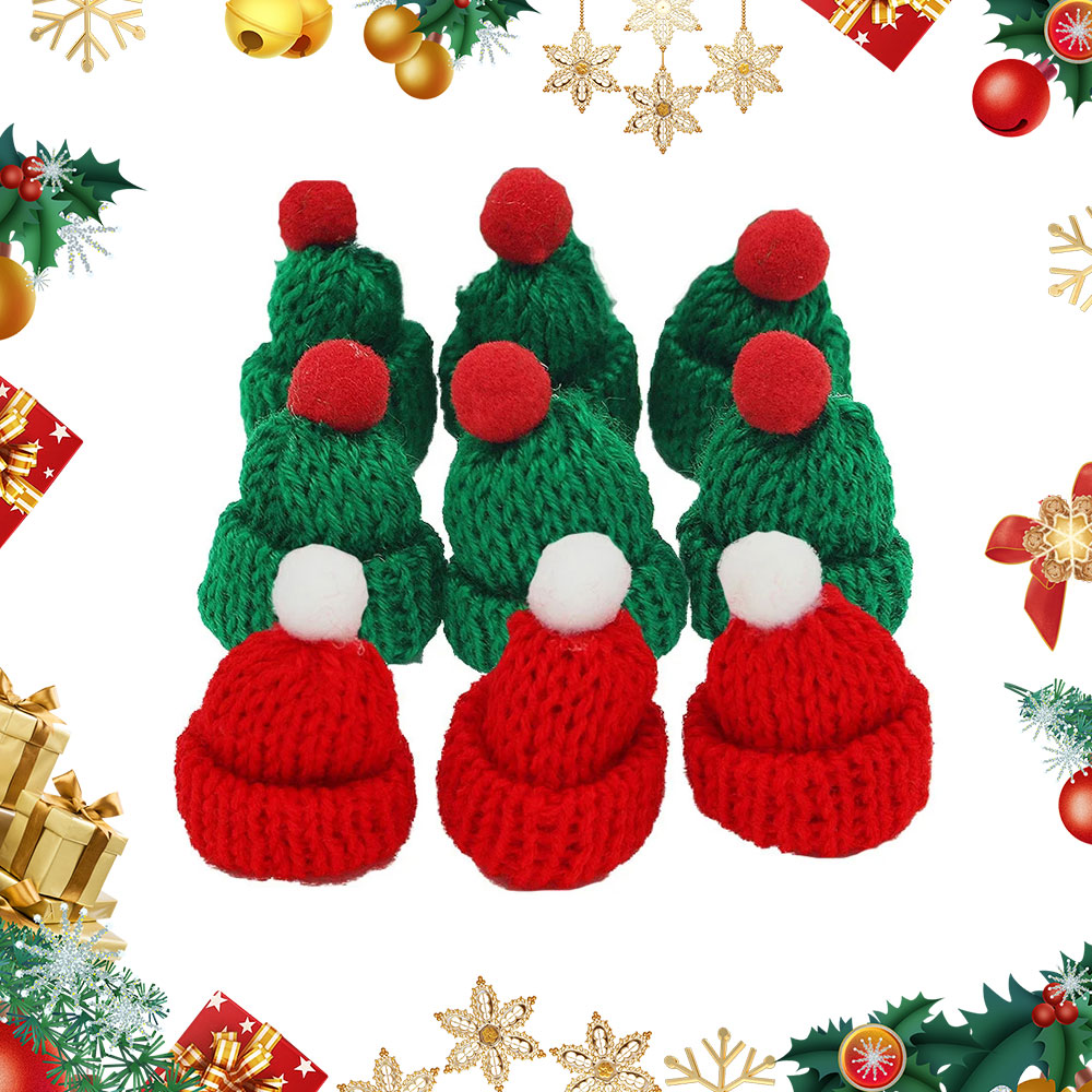 Santa Hat Plush - 미니 크리스마스 니트 모자 봉제 원사