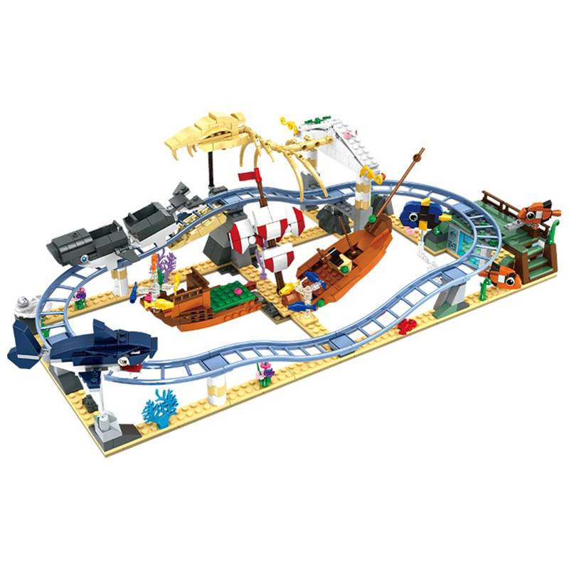 Lego Set Creator - 773Pcs 해저 오션 롤러 코스터 모험