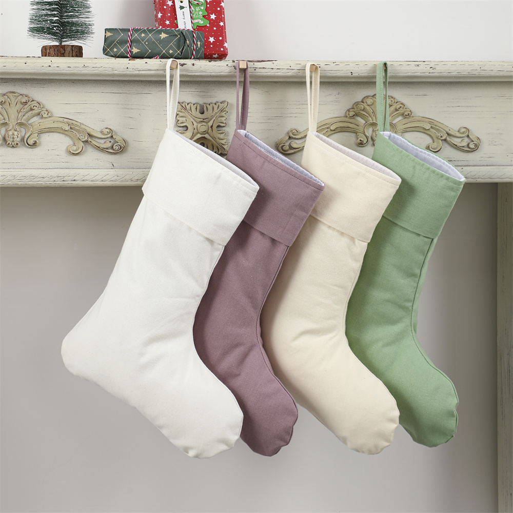 Christmas Stocking Hanging - 린넨 크리스마스 스타킹, 크리스마스 자연 일반