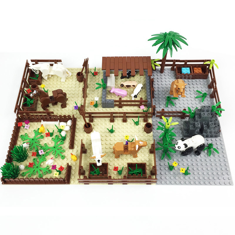 Lego Set Creator - 시티 MOC 농장 장면 소 우리