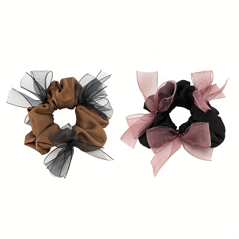 Ribbon Bow Gift - 오간자 직조 리본 새틴 머리끈, 새로운