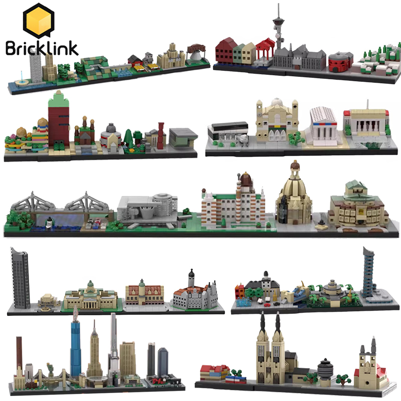 Lego Set Creator - Bricklink MOC 도시 스카이라인 건축 세트,