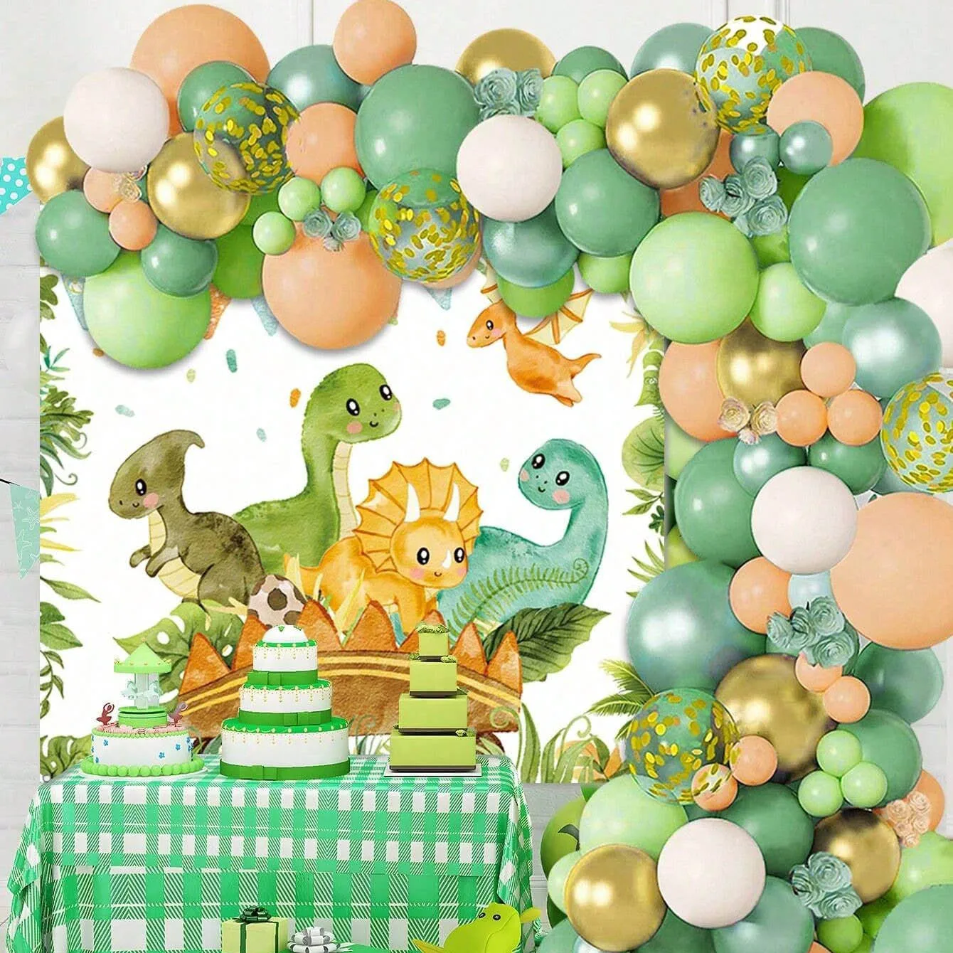 Tinsel Garland Decoration - 공룡 풍선 세트 아치 어린이 생일