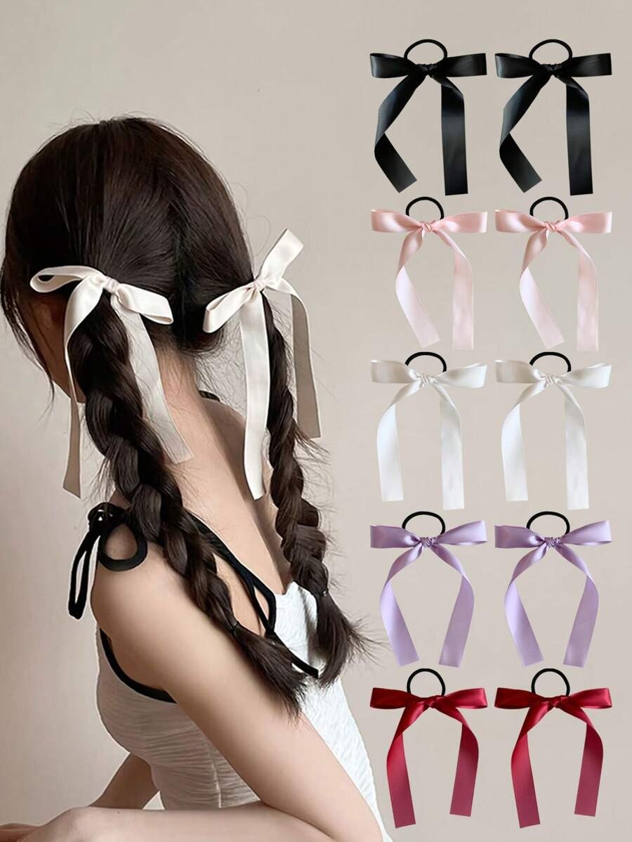 Ribbon Bow Gift - 2개/세트 여성 패션 멀티 컬러 리본