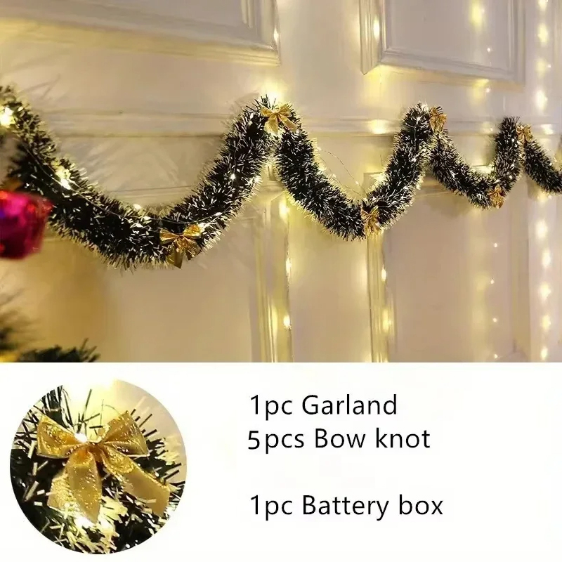 Tinsel Garland Decoration - 2M LED 조명 크리스마스 틴셀 가랜드