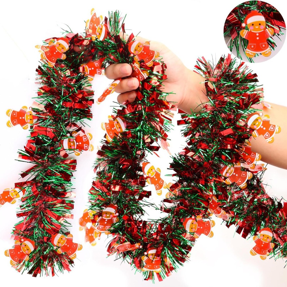 크리스마스 틴셀 가랜드 레드 그린 포일 프린지, 진저브 - Tinsel Garland Decoration 리뷰 및 가격