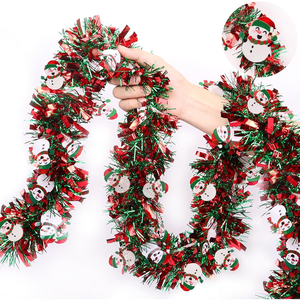 크리스마스 틴셀 가랜드 레드 그린 포일 프린지, 진저브 - Tinsel Garland Decoration 리뷰 및 가격