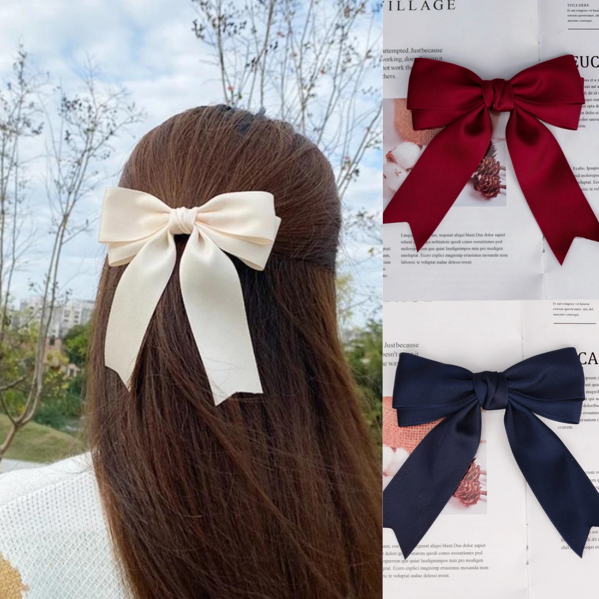 우아한 단색 블랙 레드 리본 더블 레이어드 보우 테일코 - Ribbon Bow Gift 리뷰 및 가격