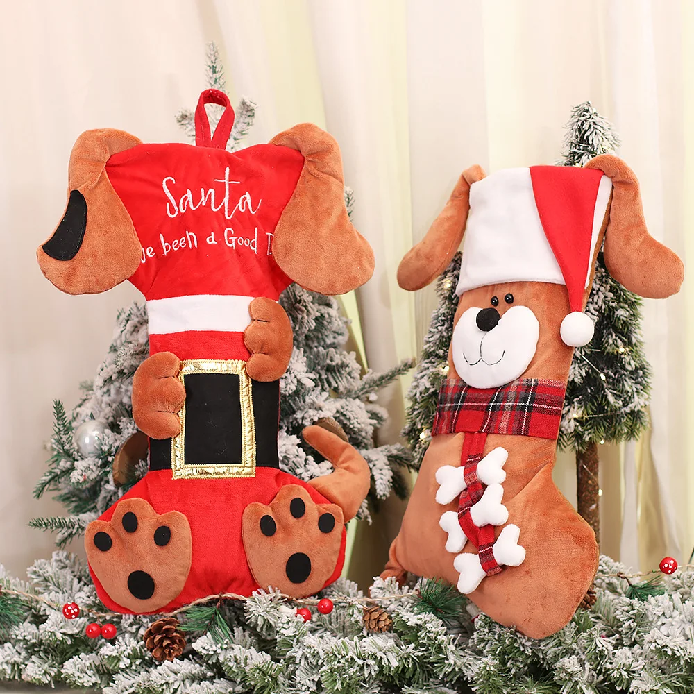 3D 동물 크리스마스 양말 플러시 강아지 고양이 장식품 - Christmas Stocking Hanging 리뷰 및 가격