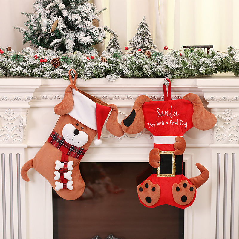 3D 동물 크리스마스 양말 플러시 강아지 고양이 장식품 - Christmas Stocking Hanging 리뷰 및 가격