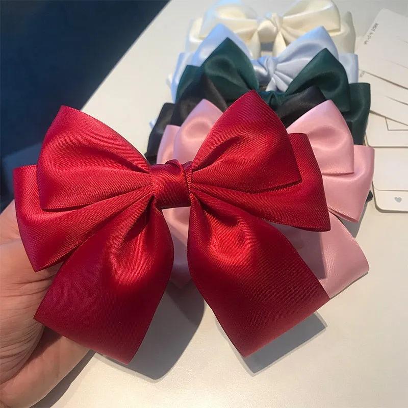 단색 리본 헤어 클립 신상 여성용 리본 바레트 여성용  - Ribbon Bow Gift 리뷰 및 가격