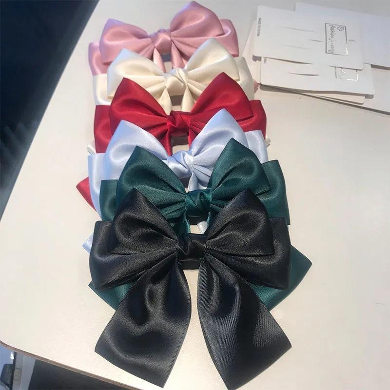 단색 리본 헤어 클립 신상 여성용 리본 바레트 여성용  - Ribbon Bow Gift 리뷰 및 가격