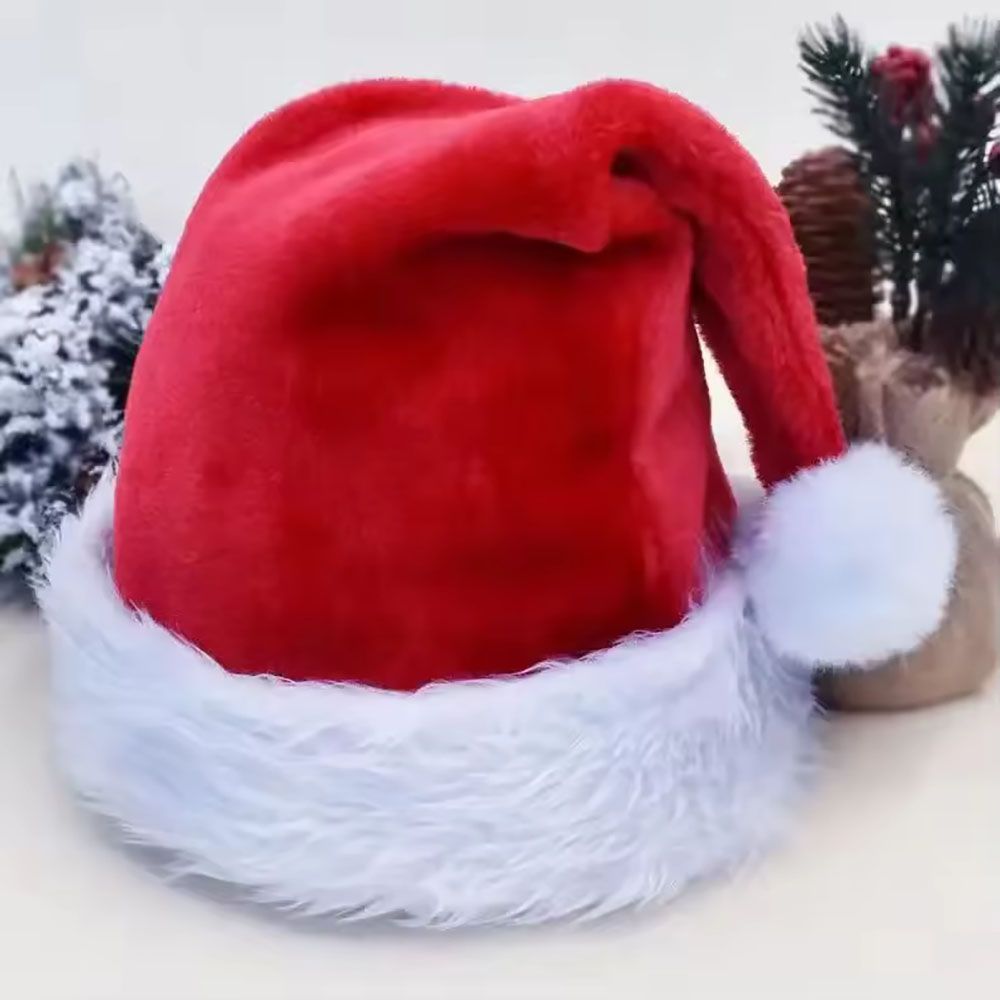 새로운 크리스마스 모자 성인 어린이용 볼 플러시 단색  - Santa Hat Plush 리뷰 및 가격