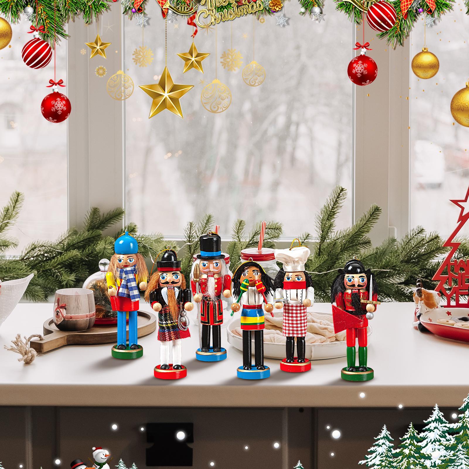 호두까기 인형 크리스마스 장식 6 조각 크리스마스 트리 - Nutcracker Figurine 리뷰 및 가격