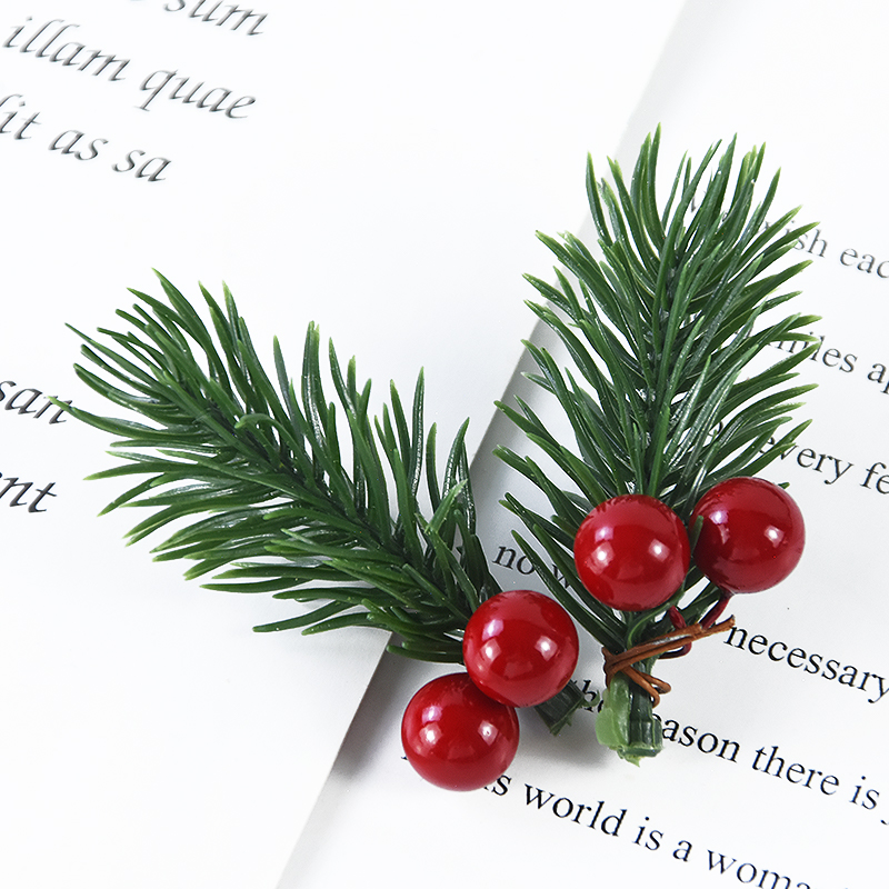 10pcs 크리스마스 베리 소나무 콘 홀리 가지 인공  - Christmas Tree Artificial 리뷰 및 가격