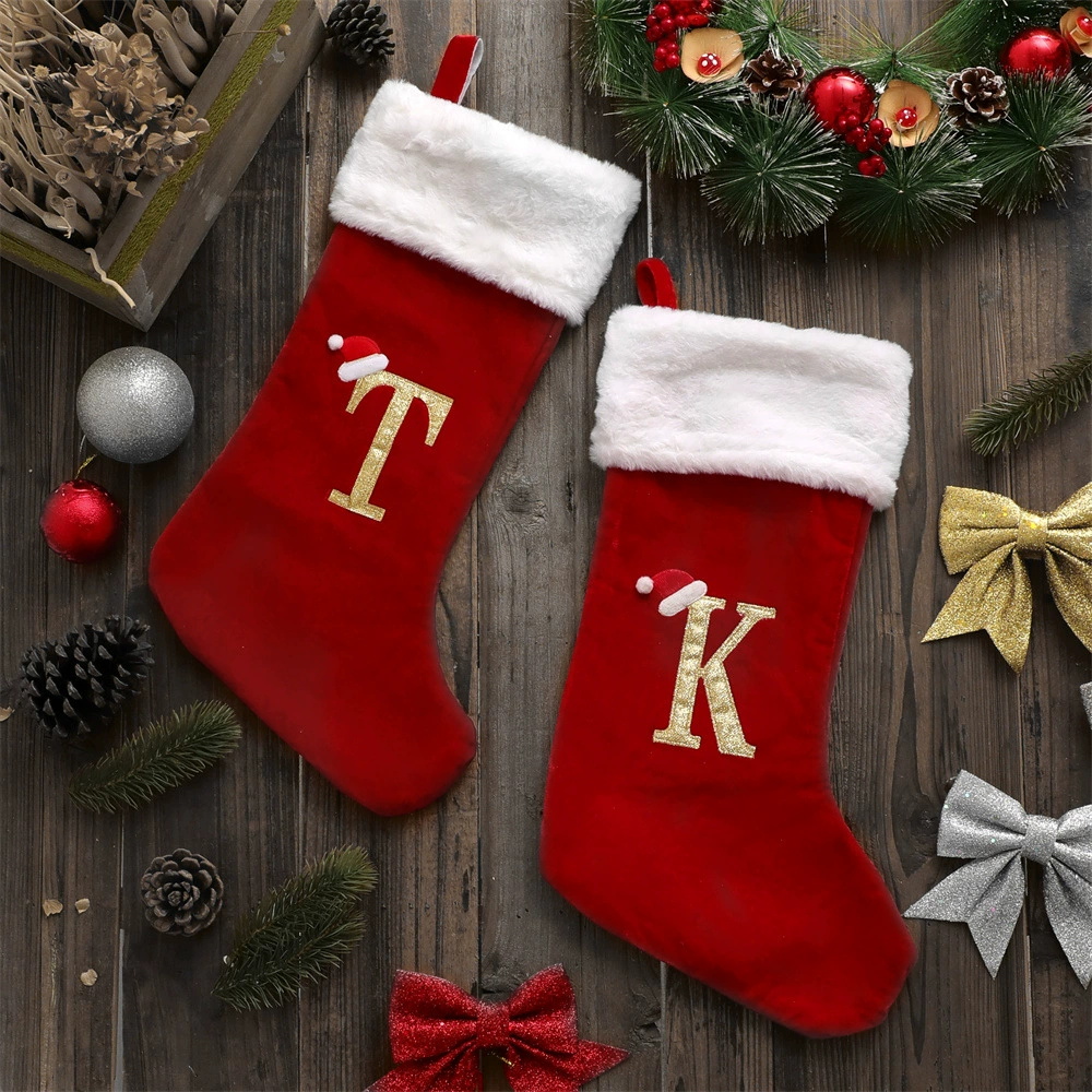 새로운 크리 에이 티브 알파벳 크리스마스 스타킹 선물  - Christmas Stocking Hanging 리뷰 및 가격