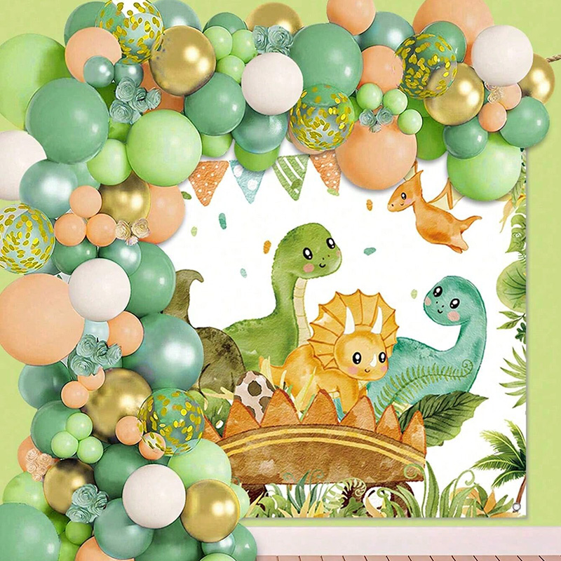 공룡 풍선 세트 아치 어린이 생일 공룡 테마 파티 포일 - Tinsel Garland Decoration 리뷰 및 가격