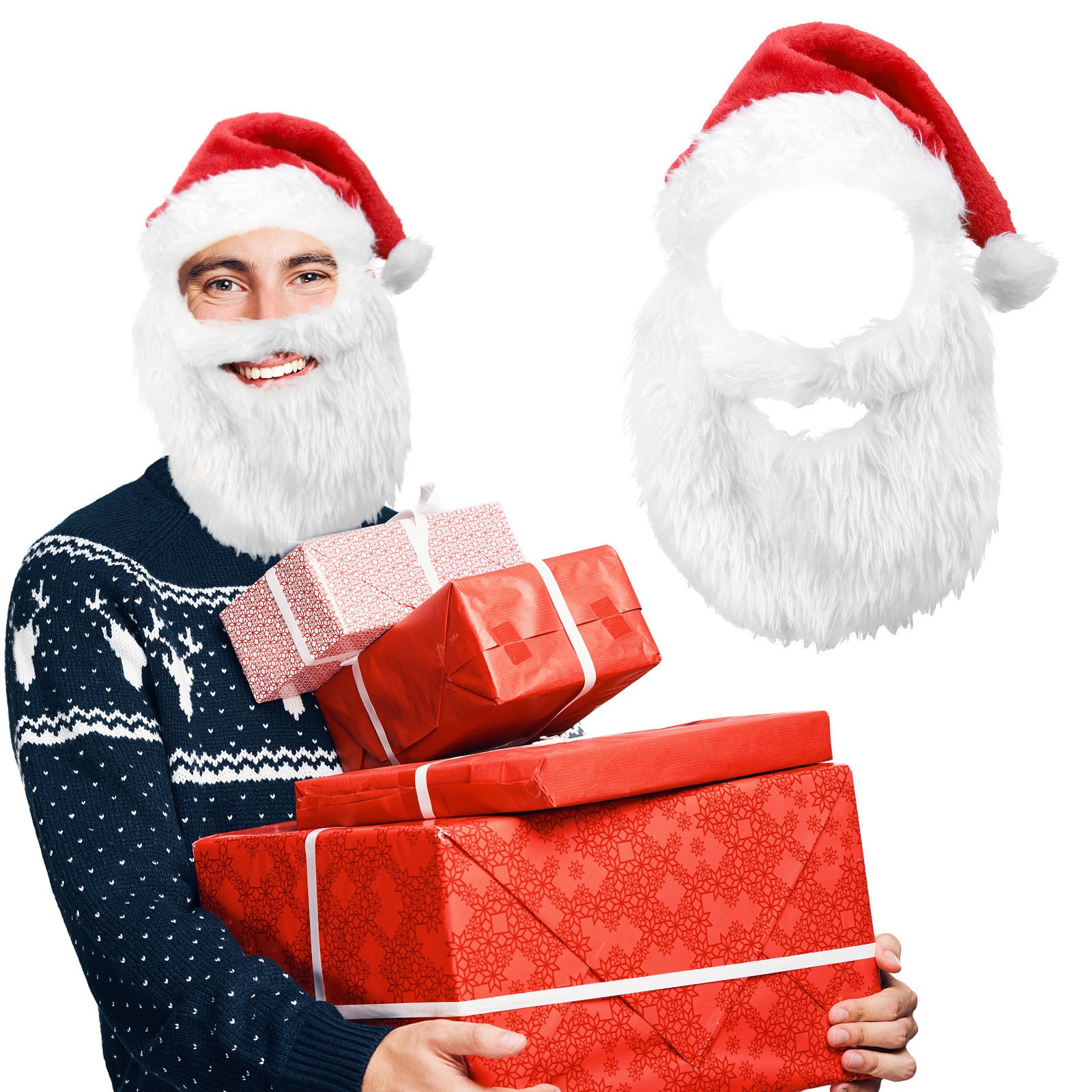 새로운 성인 공 플러시 크리스마스 모자 남여 재미 있은 - Santa Hat Plush 리뷰 및 가격