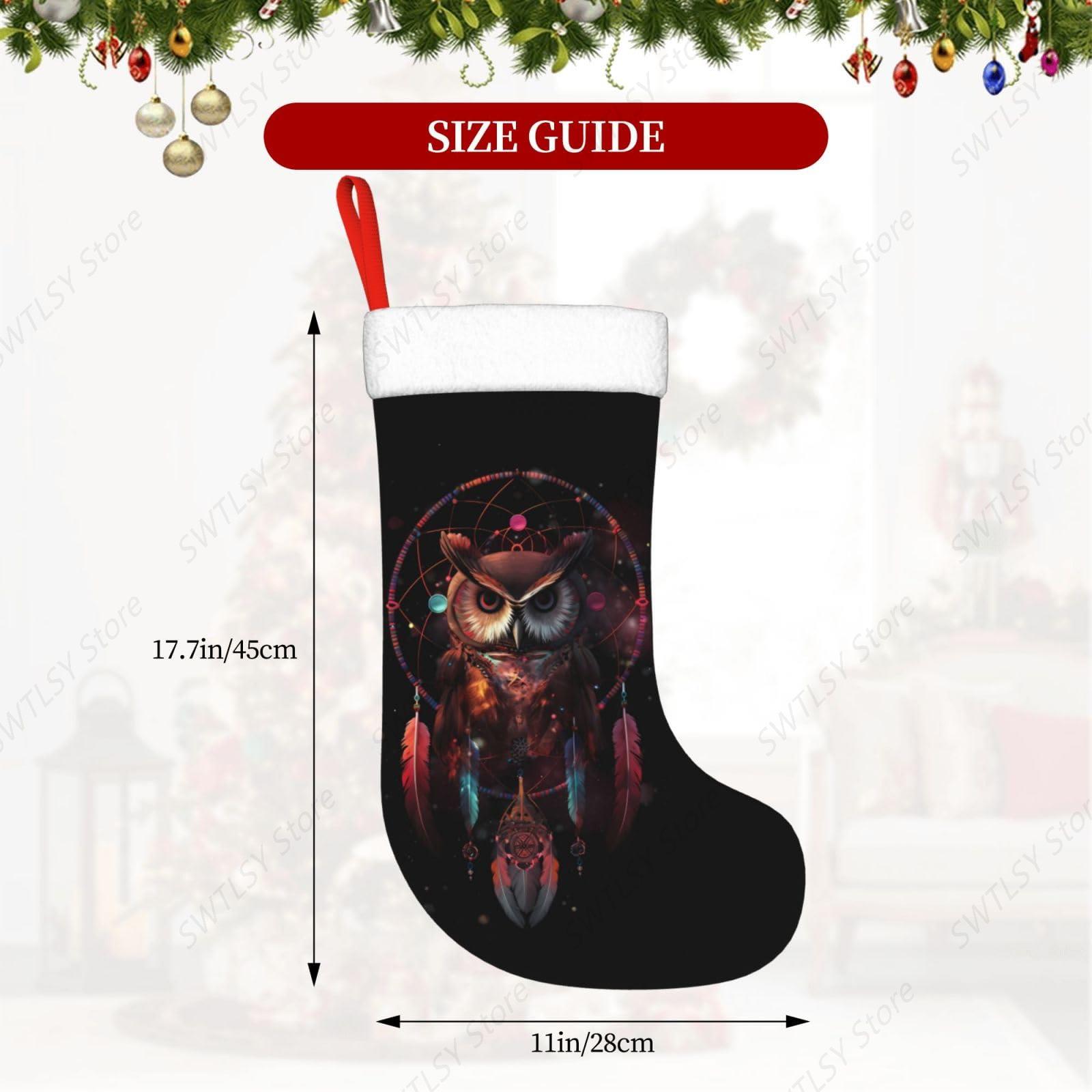 올빼미 레인보우 캐쳐 대형 크리스마스 양말, 17.7인 - Christmas Stocking Hanging 리뷰 및 가격
