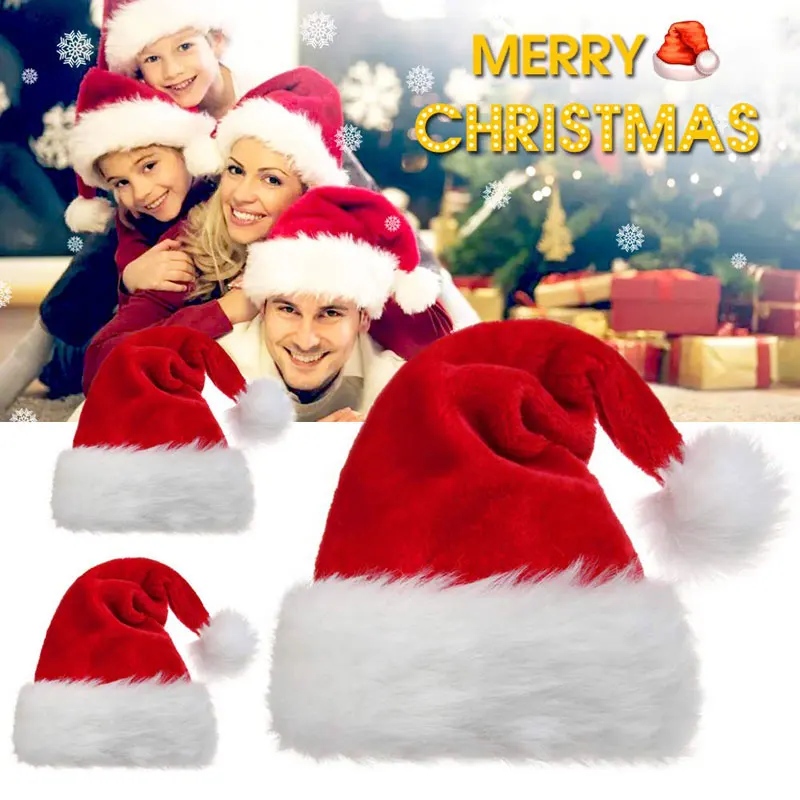 크리스마스 산타 모자, 긴 플러시 소재의 빨간 모자,  - Santa Hat Plush 리뷰 및 가격