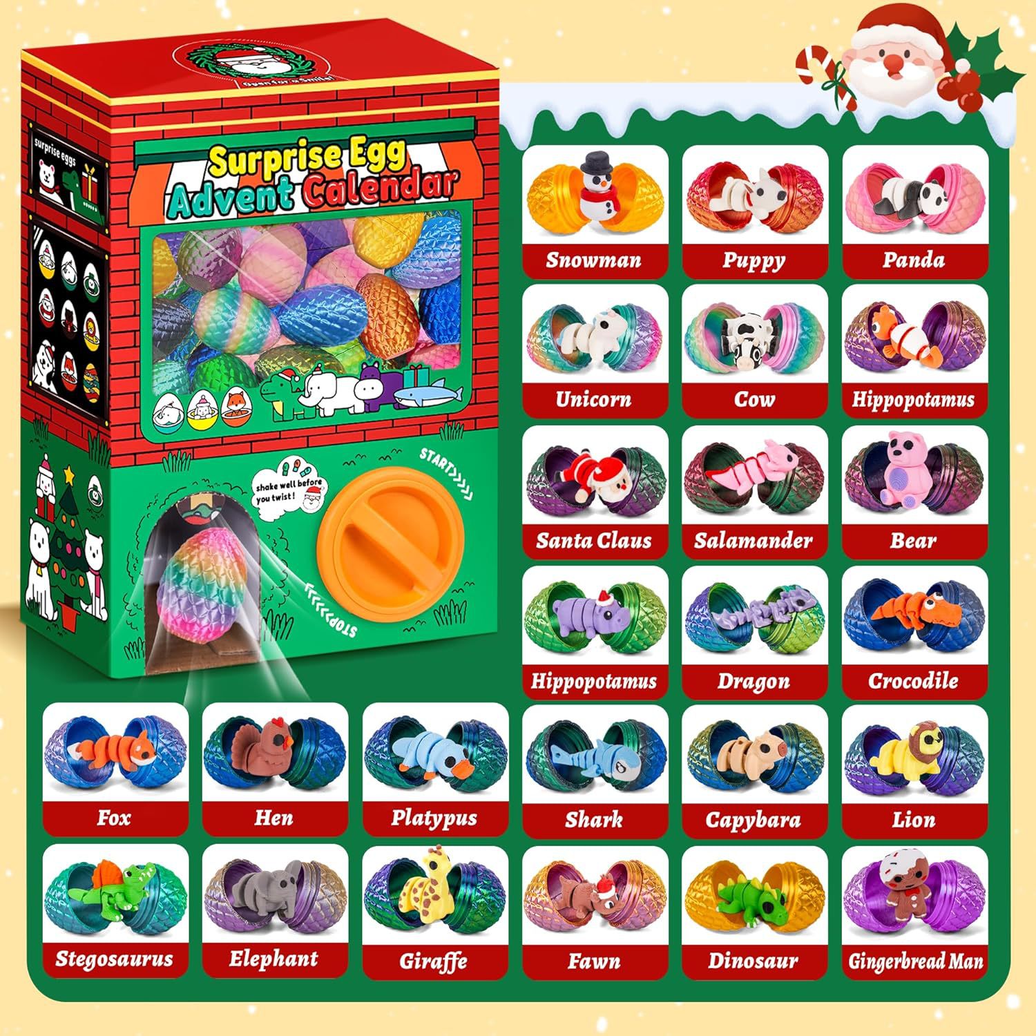 24개 3D 프린팅 서프라이즈 에그 블라인드 박스 피젯 - Advent Calendar Gift 리뷰 및 가격