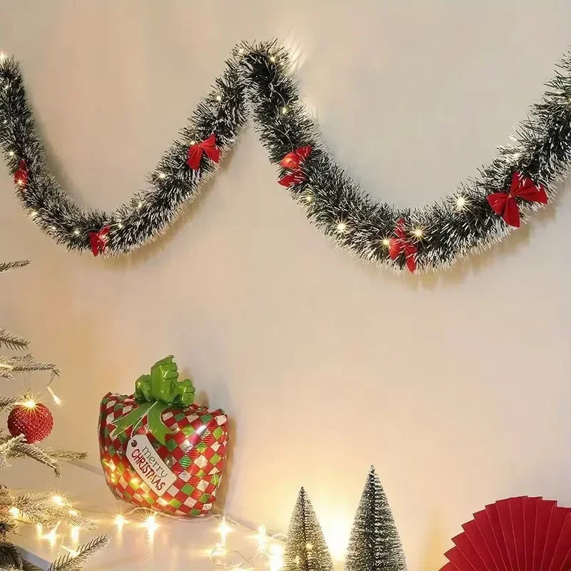 2M LED 조명 크리스마스 틴셀 가랜드 반짝이는 메탈 - Tinsel Garland Decoration 리뷰 및 가격